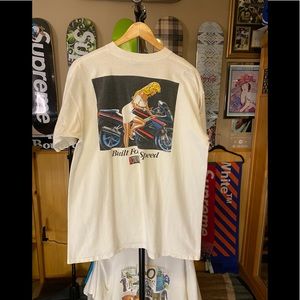 Xtreme 1989 1990 Vintage motorcycle street bike company tee pin up model XXL